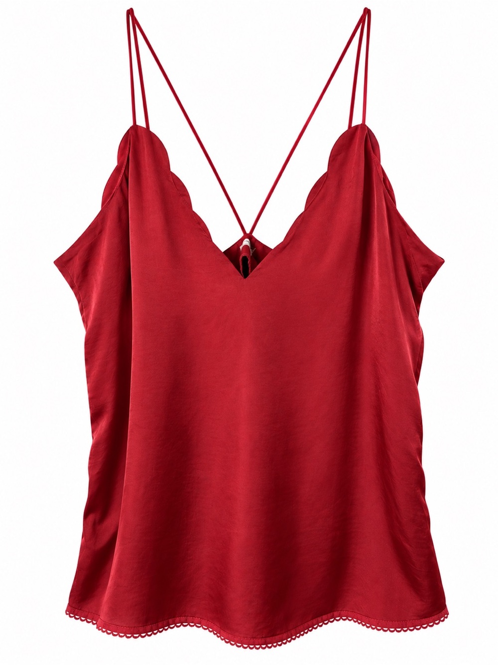 Free People Intimately Burgundy Satin Strappy Camisole Tank Top